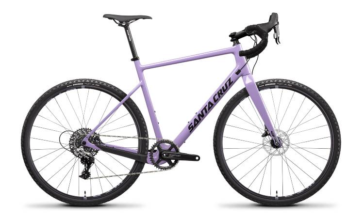 Bicicleta de gravel color lavanda